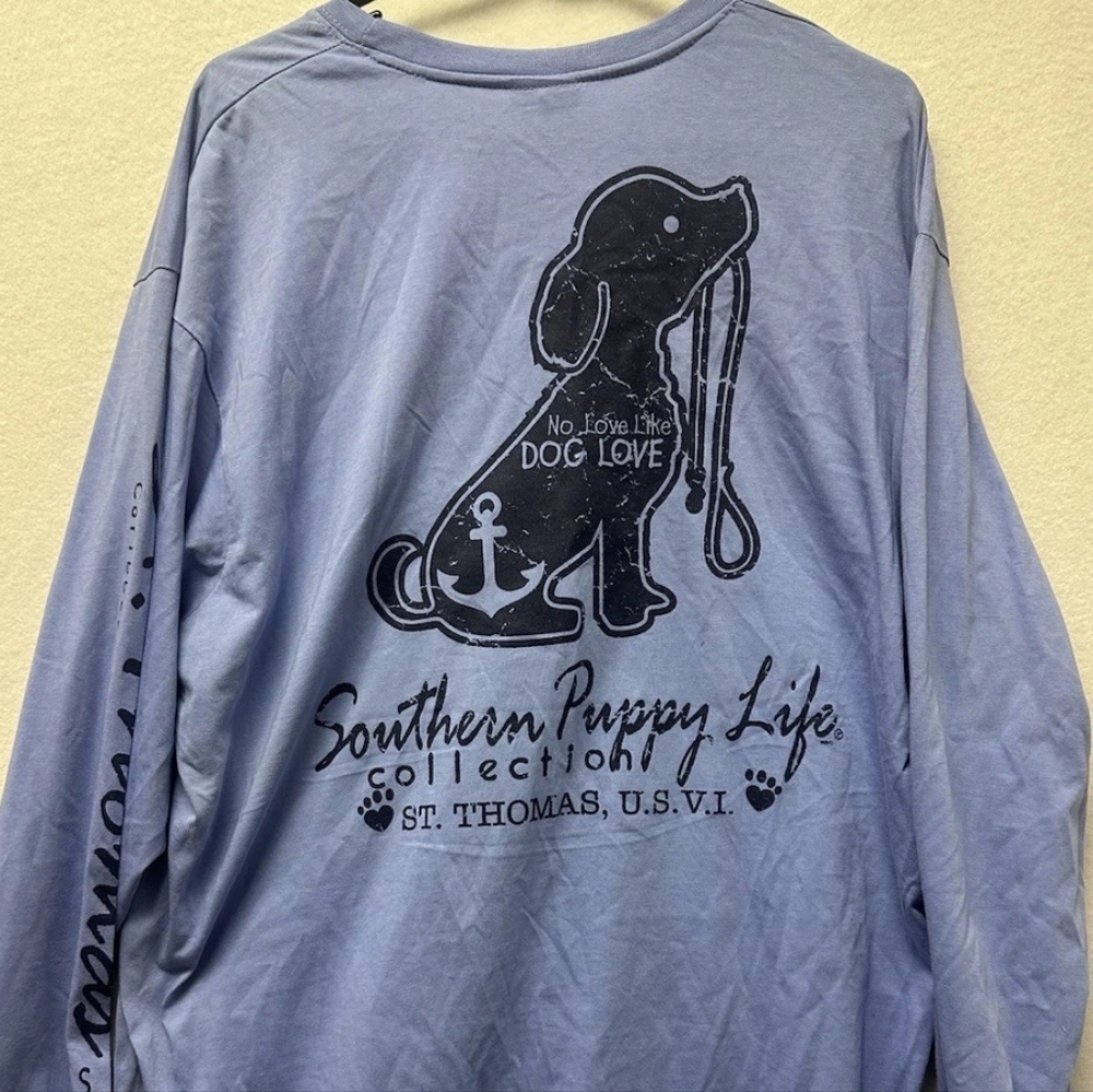 SPICY TUNA BRAND NEW  Blue Long Sleeve Shirt SIZE XXL  Southern Puppy ST. THOMAS